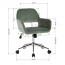 Silla de oficina ajustable de terciopelo - Ross - Verde