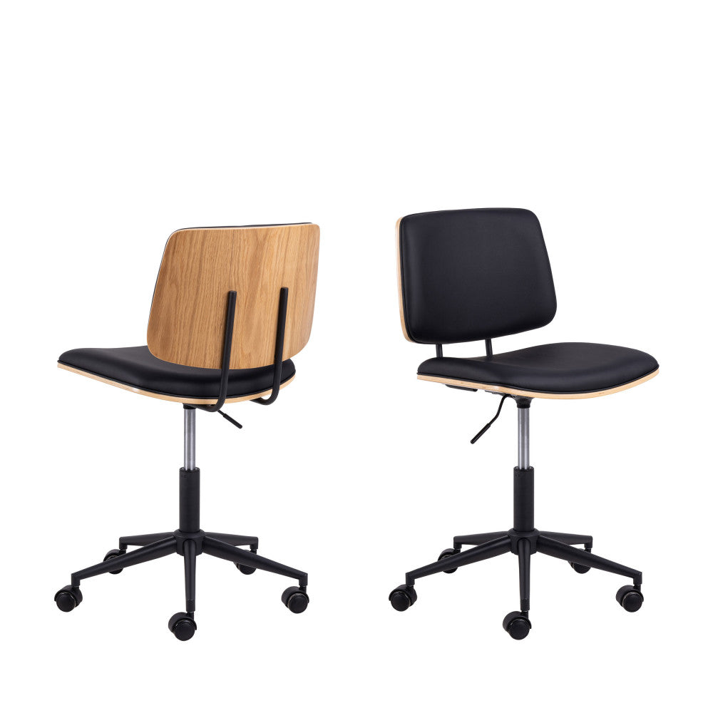 Lycorea - Office Chair - Faux Leather - Black