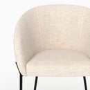 Chaise Andy en tissu blanc chiné