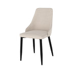 Pipo - Conjunto de 2 Sillas de Tela Beige y Patas de Metal