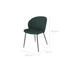 Groom - Lot De 2 Chaises Vertes En Tissu Bouclette Et Pieds En Métal