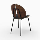 Chaise Coccinelle en velours noir et bois