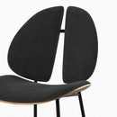Chaise Coccinelle en velours noir et bois