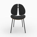 Chaise Coccinelle en velours noir et bois