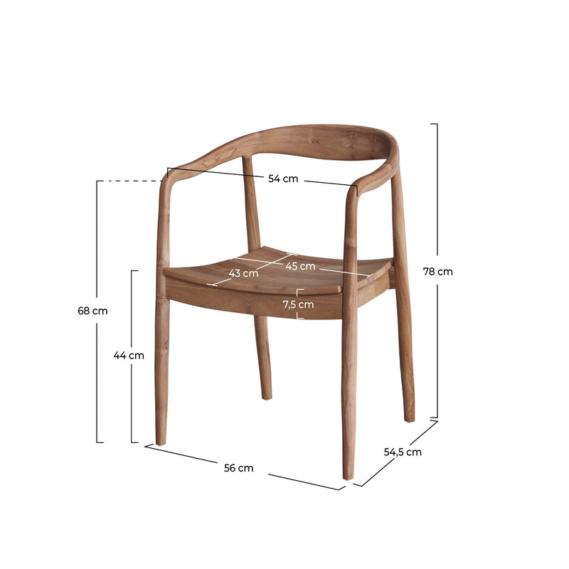 Chaise Lombok en bois de teck