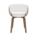 chaise en bois et simili cuir blanc basile