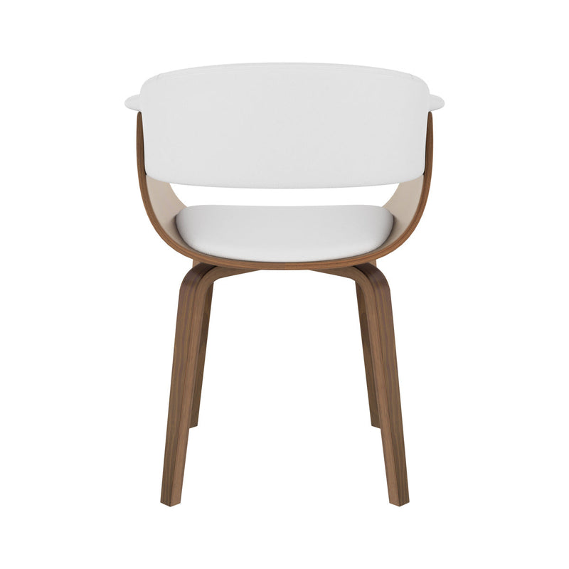 chaise en bois et simili cuir blanc basile