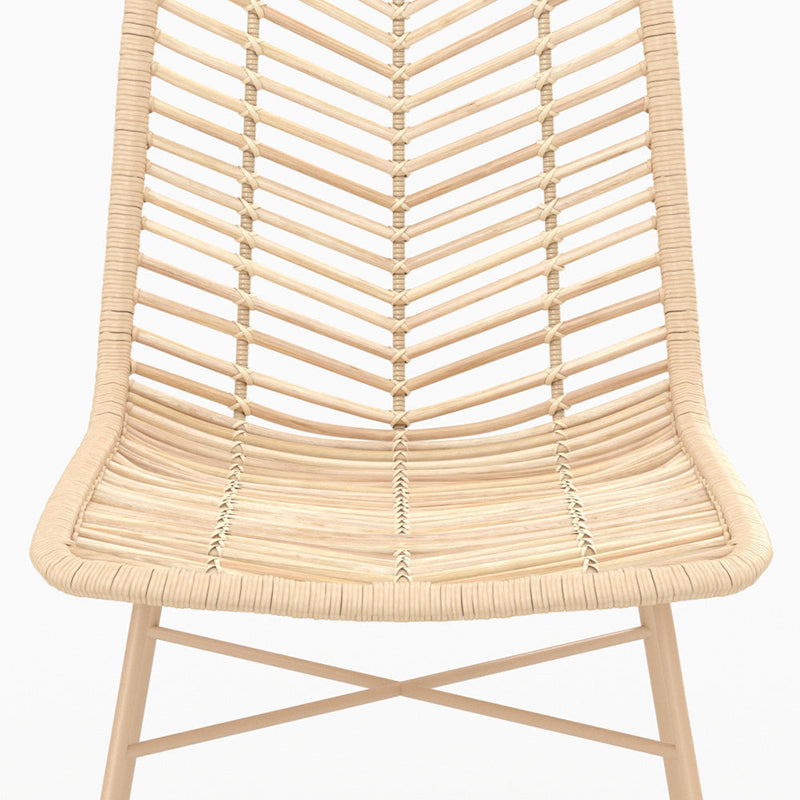 Chaise Tamara en rotin naturel pieds beiges (lot de 2)