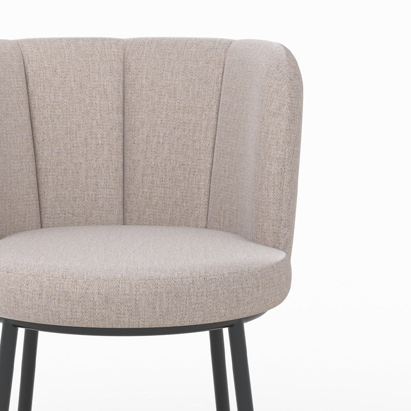 Chaise Aby en tissu beige chiné