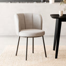 Chaise Aby en tissu beige chiné