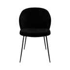 Groom - Set of 2 Chairs in Black Bouclé Fabric and Metal Legs