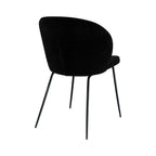 Groom - Set of 2 Chairs in Black Bouclé Fabric and Metal Legs