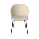 Chaise Groom beige en tissu bouclette (lot de 2)