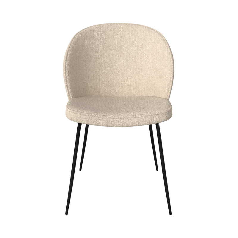 Chaise Groom beige en tissu bouclette (lot de 2)
