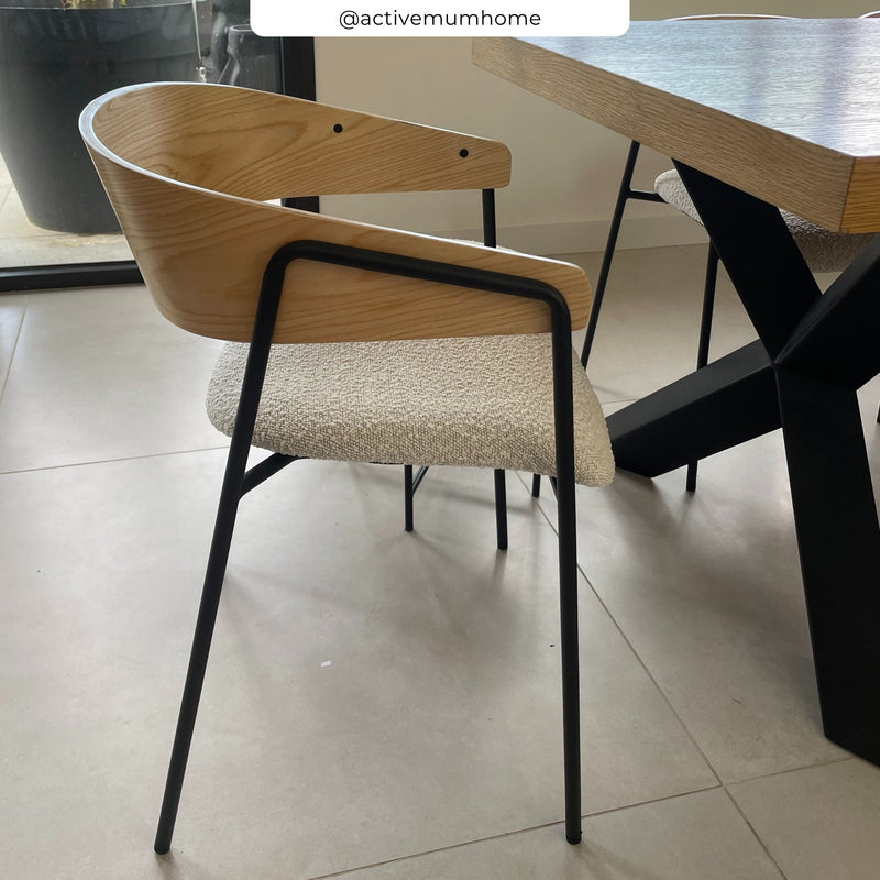 Chaise Esmée en tissu bouclé blanc (lot de 2)