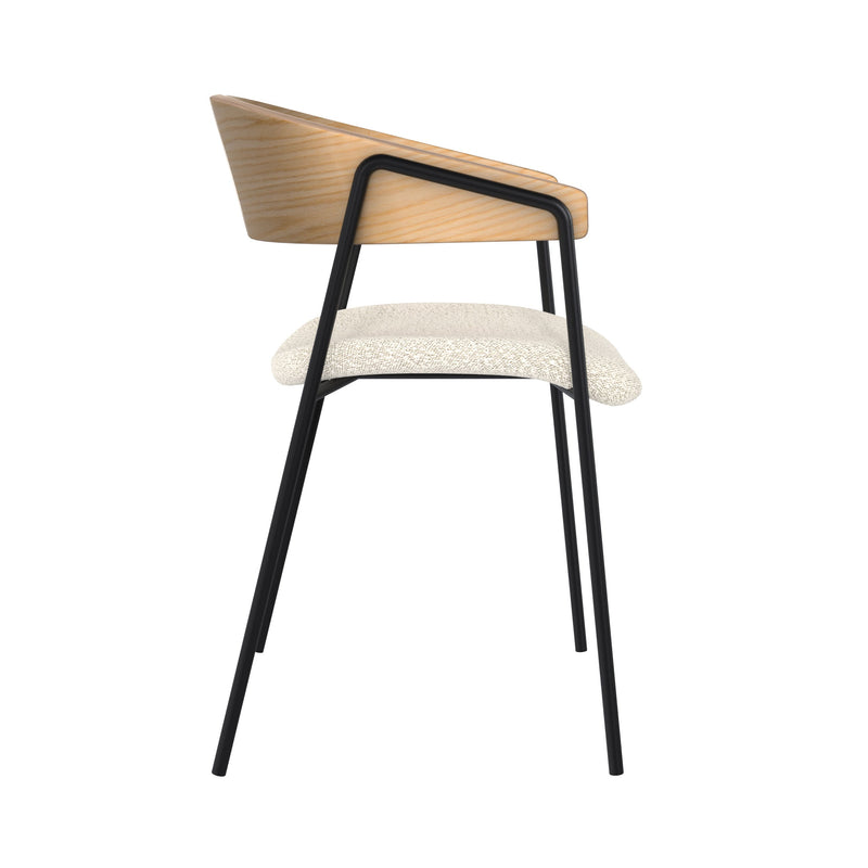 Chaise Esmée en tissu bouclé blanc (lot de 2)