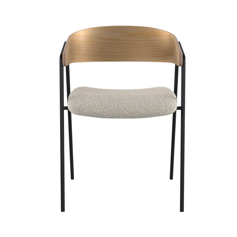 Chaise Esmée en tissu bouclé blanc (lot de 2)