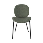 Iris - Lot De 2 Chaises En Tissu Bouclé Vert Et Pieds En Métal Noir