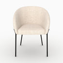 Chaise Andy en tissu blanc chiné