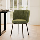 Chaise Aby en tissu vert chiné