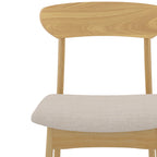 Lana - Set of 2 Chairs in Beige Fabric and Light Wood