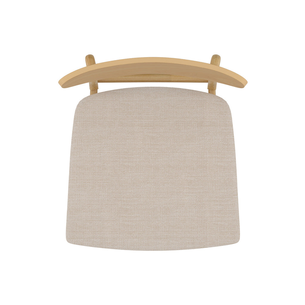 Lana - Set of 2 Chairs in Beige Fabric and Light Wood