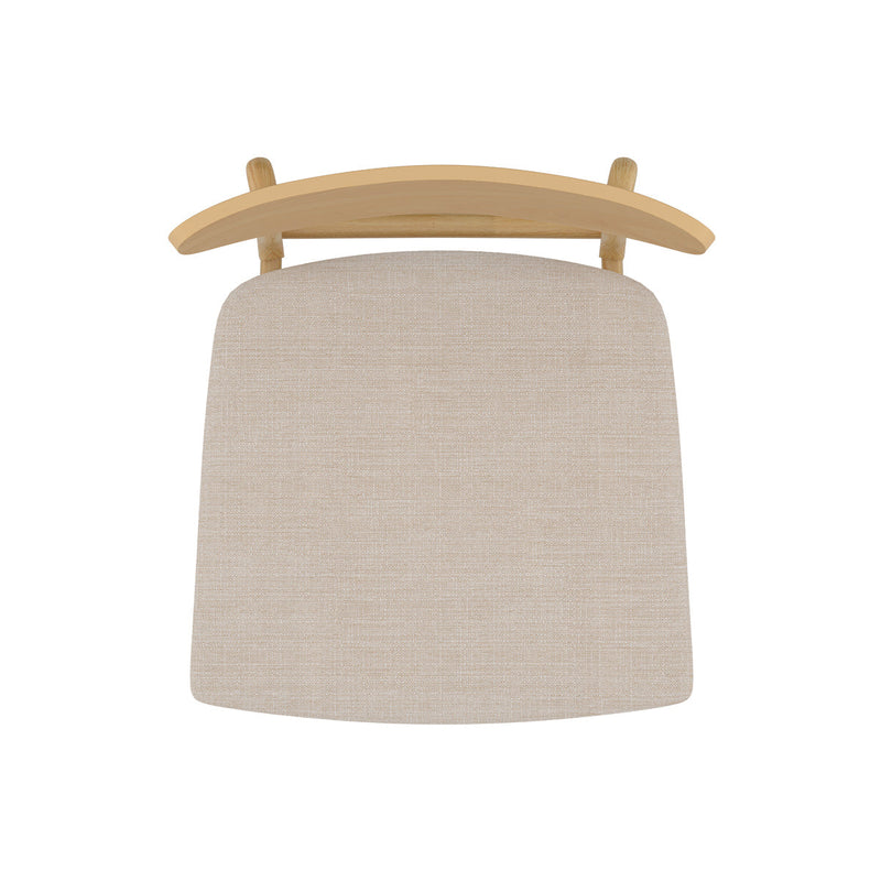 Chaise Lana en tissu beige et bois clair (lot de 2)