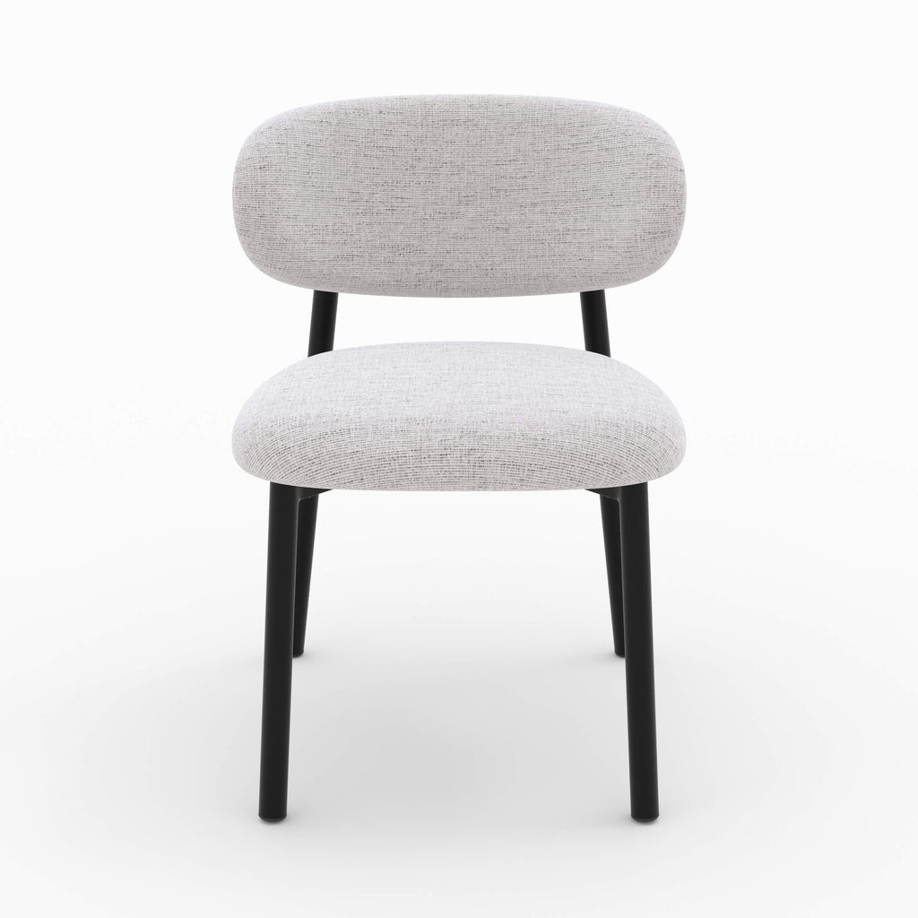 Nao - Conjunto de 2 sillas de tela gris claro jaspeado y patas de metal negro