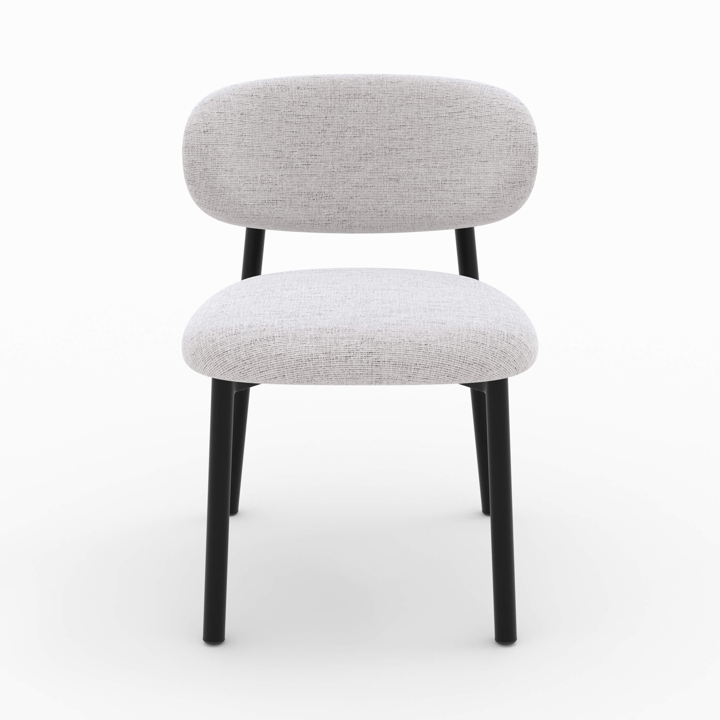 Nao - Conjunto de 2 sillas de tela gris claro jaspeado y patas de metal negro