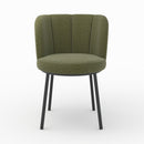 Chaise Aby en tissu vert chiné