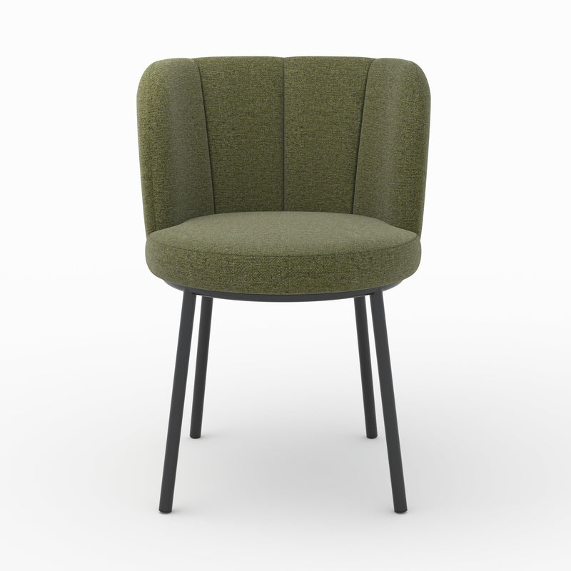 Chaise Aby en tissu vert chiné