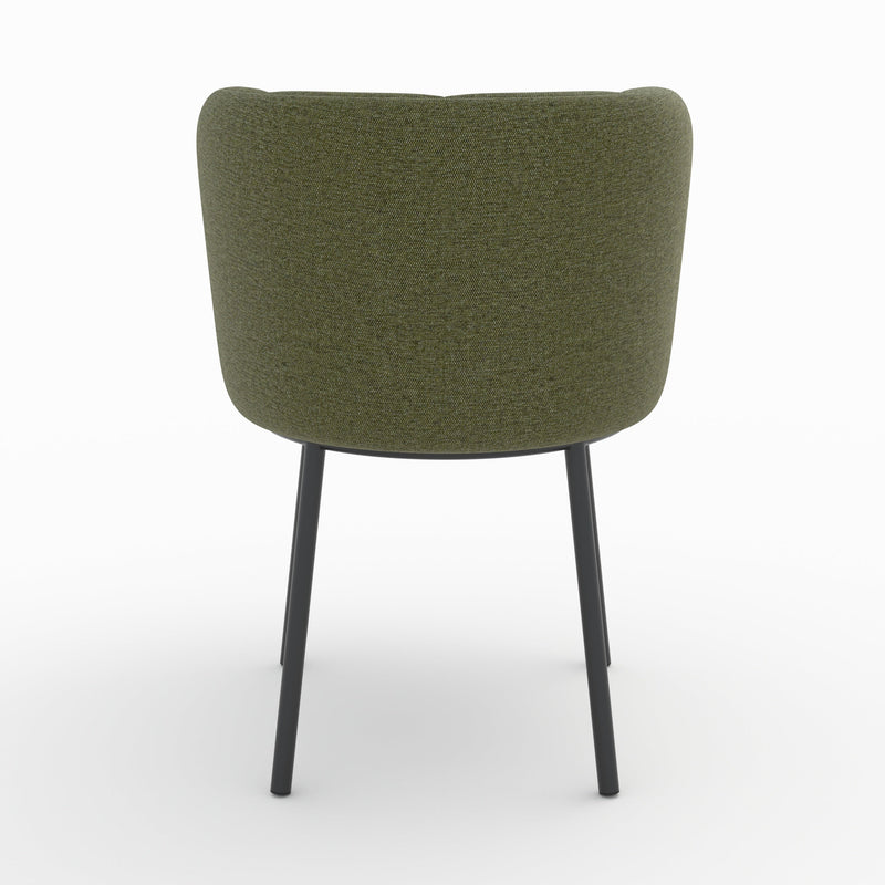 Chaise Aby en tissu vert chiné