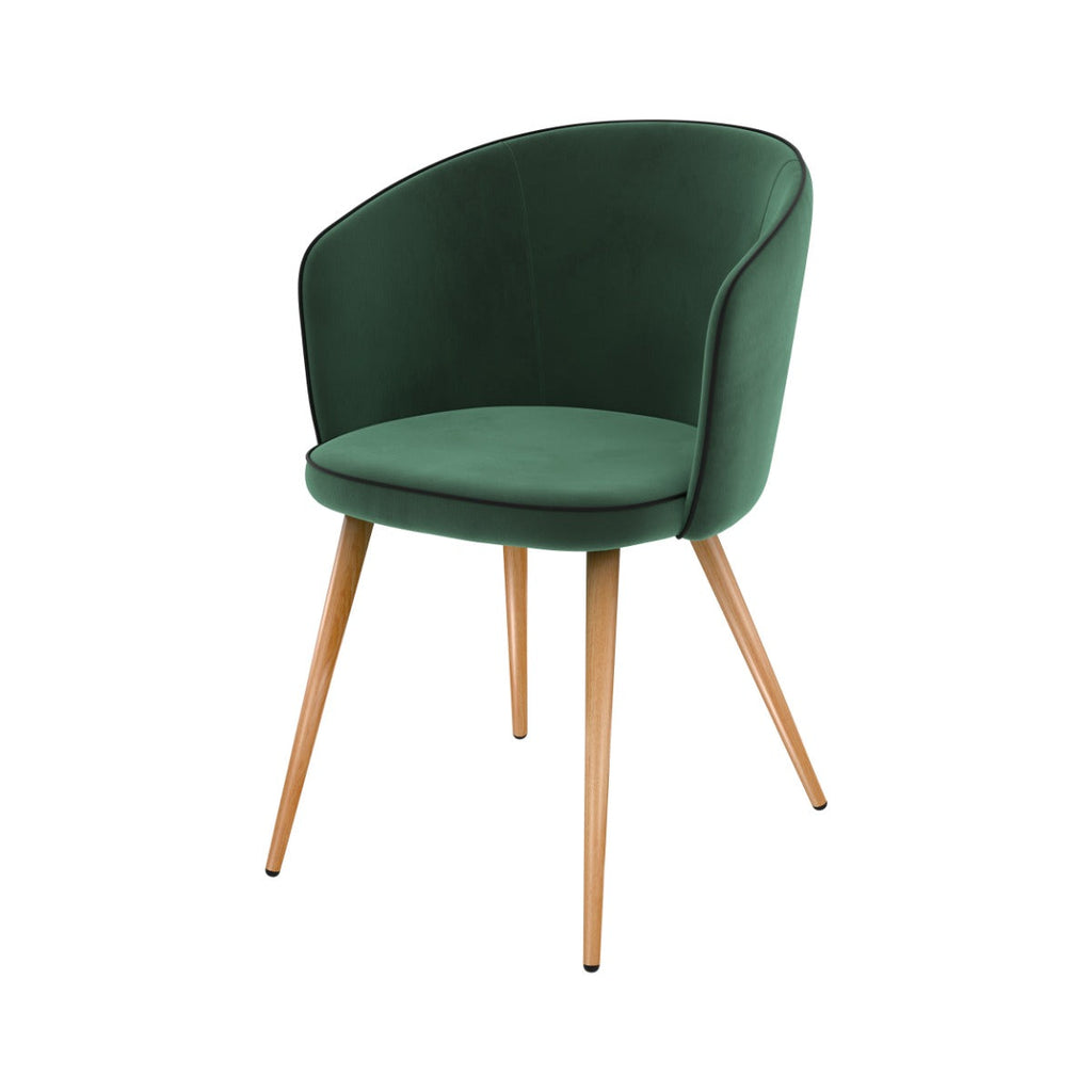Chiara - Lot De 2 Chaises En Velours Vert