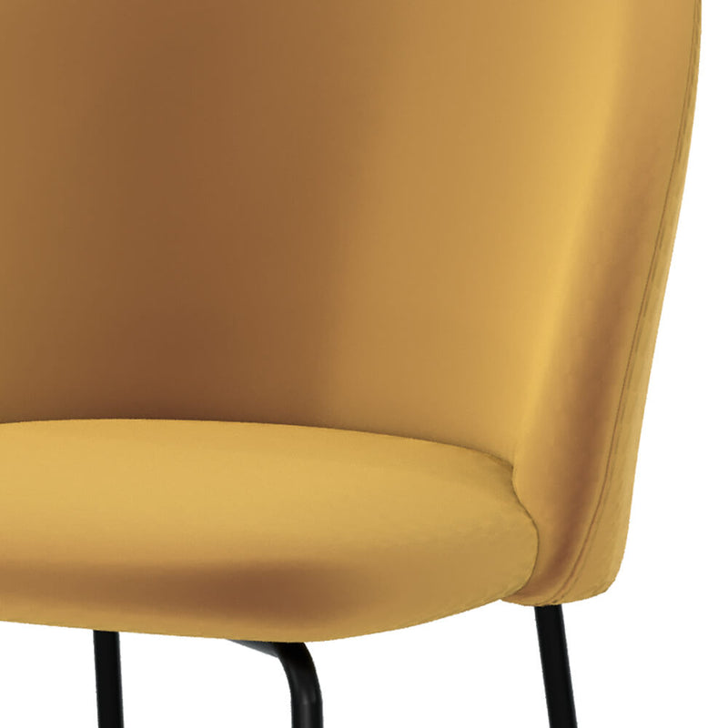 Chaise Karl en velours jaune moutarde (lot de 2)