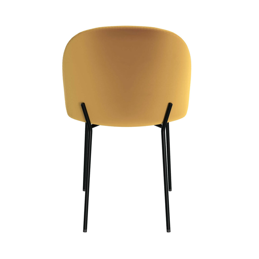 Karl - Lot De 2 Chaises En Velours Jaune Moutarde
