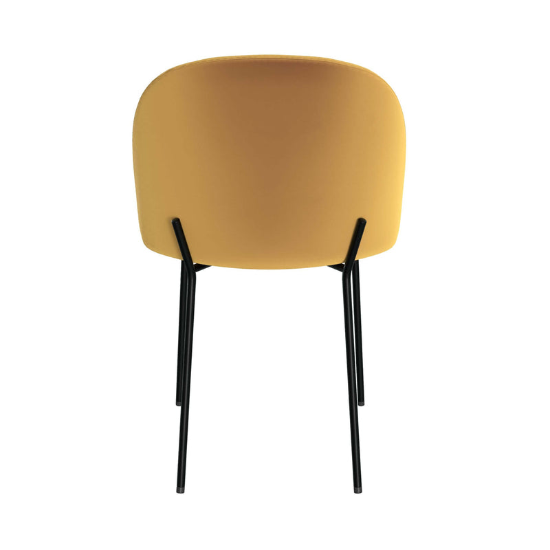 Chaise Karl en velours jaune moutarde (lot de 2)