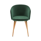 Chiara - Lot De 2 Chaises En Velours Vert