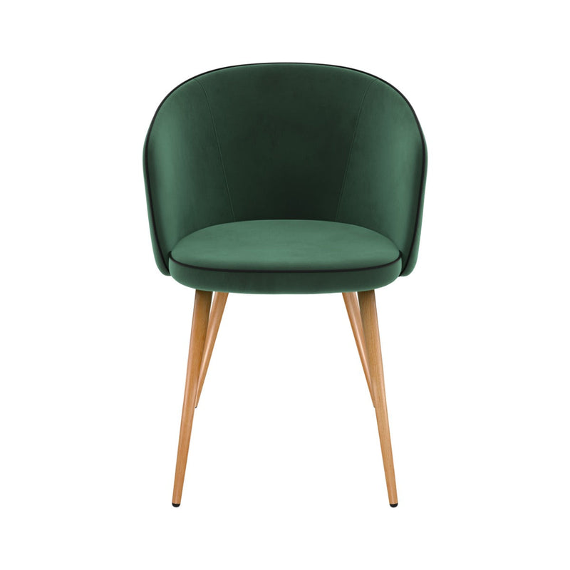 Chaise Chiara en velours vert (lot de 2)