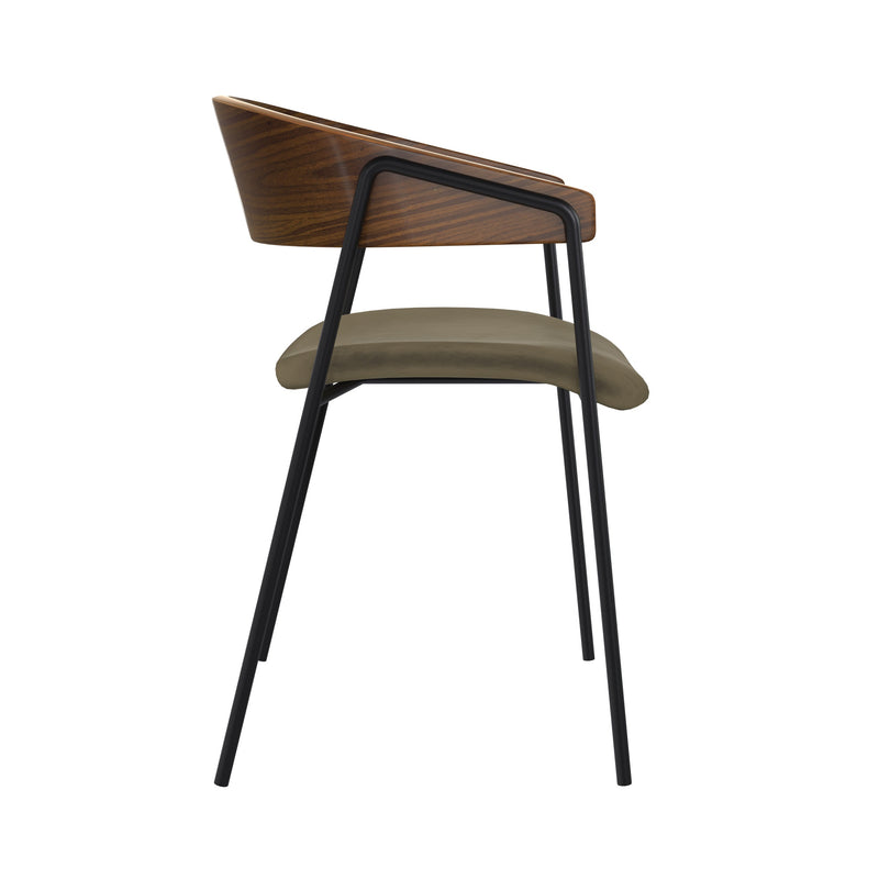 Chaise Esmée en velours vert kaki (lot de 2)