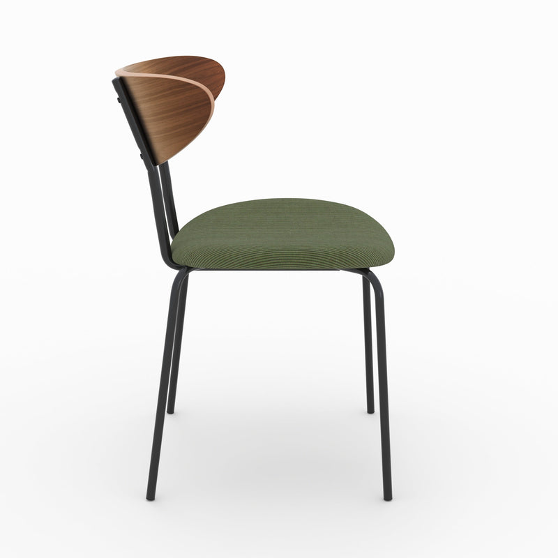 Chaise Jade en velours côtelé vert kaki (lot de 2)