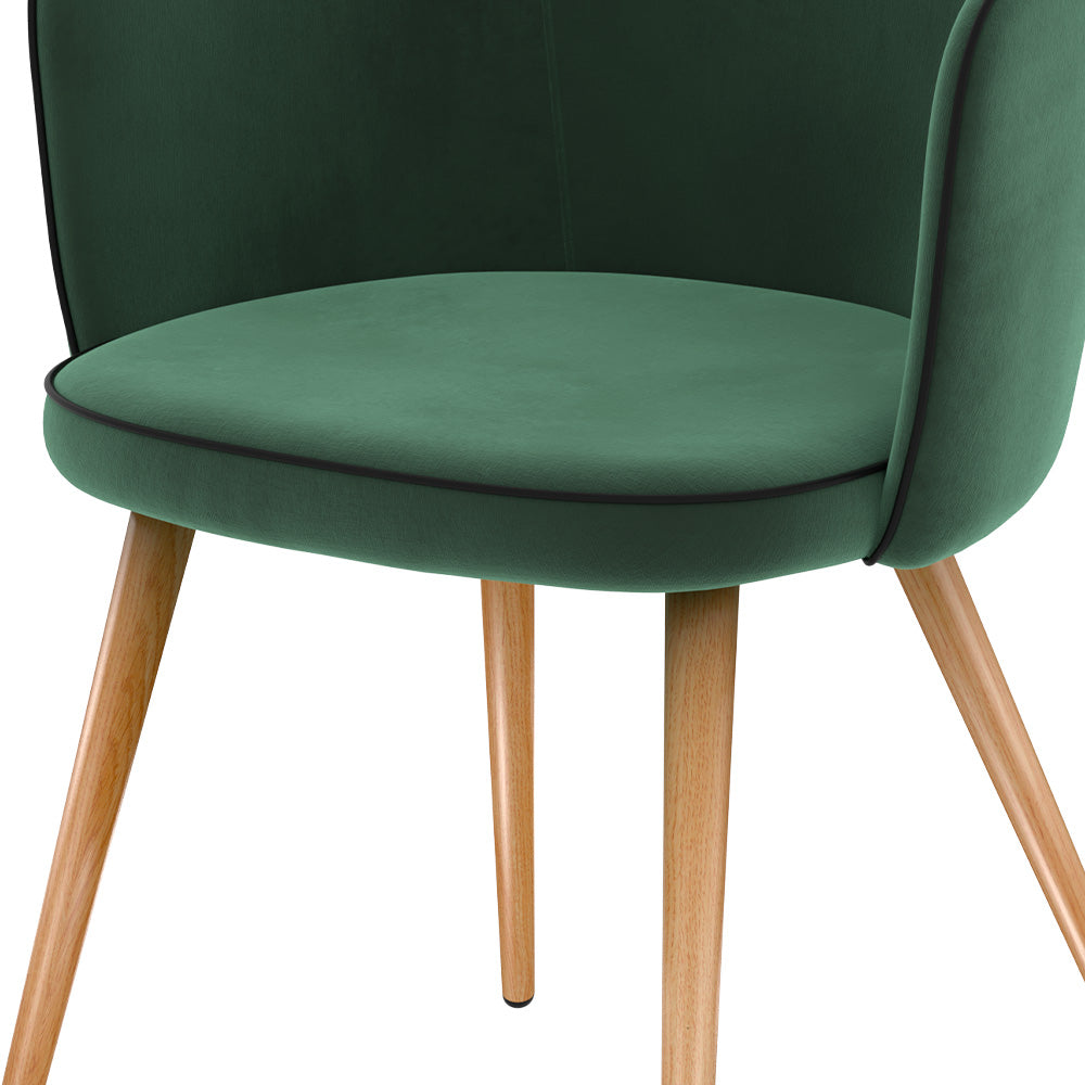 Chiara - Lot De 2 Chaises En Velours Vert