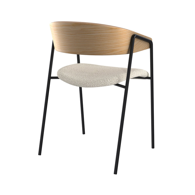 Chaise Esmée en tissu bouclé blanc (lot de 2)