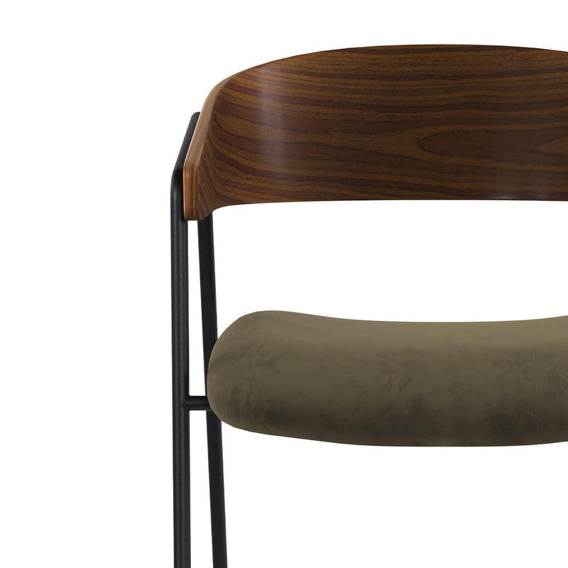 Chaise Esmée en velours vert kaki (lot de 2)