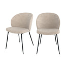 Chaise Groom beige en tissu bouclette (lot de 2)