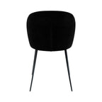Groom - Set of 2 Chairs in Black Bouclé Fabric and Metal Legs