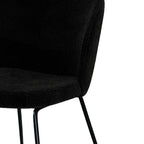 Groom - Set of 2 Chairs in Black Bouclé Fabric and Metal Legs