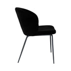 Groom - Set of 2 Chairs in Black Bouclé Fabric and Metal Legs