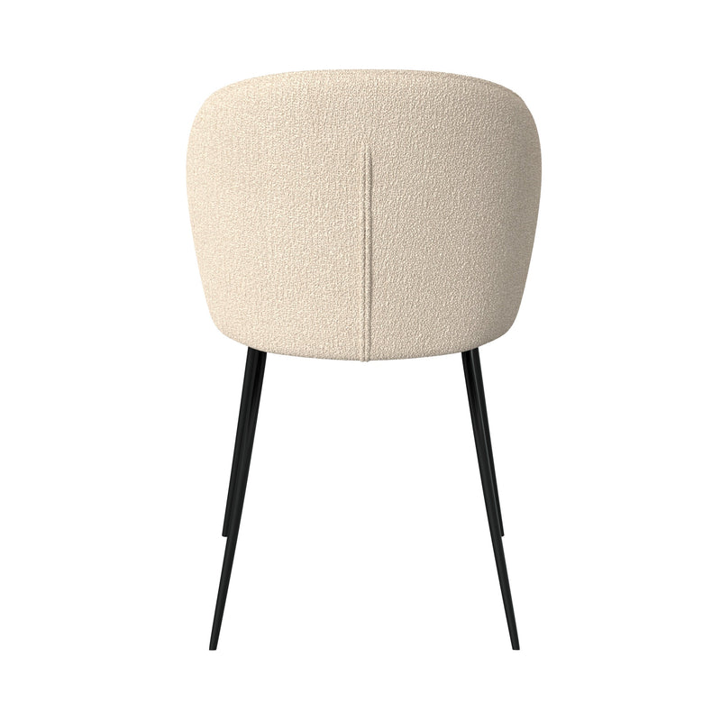 Chaise Groom beige en tissu bouclette (lot de 2)