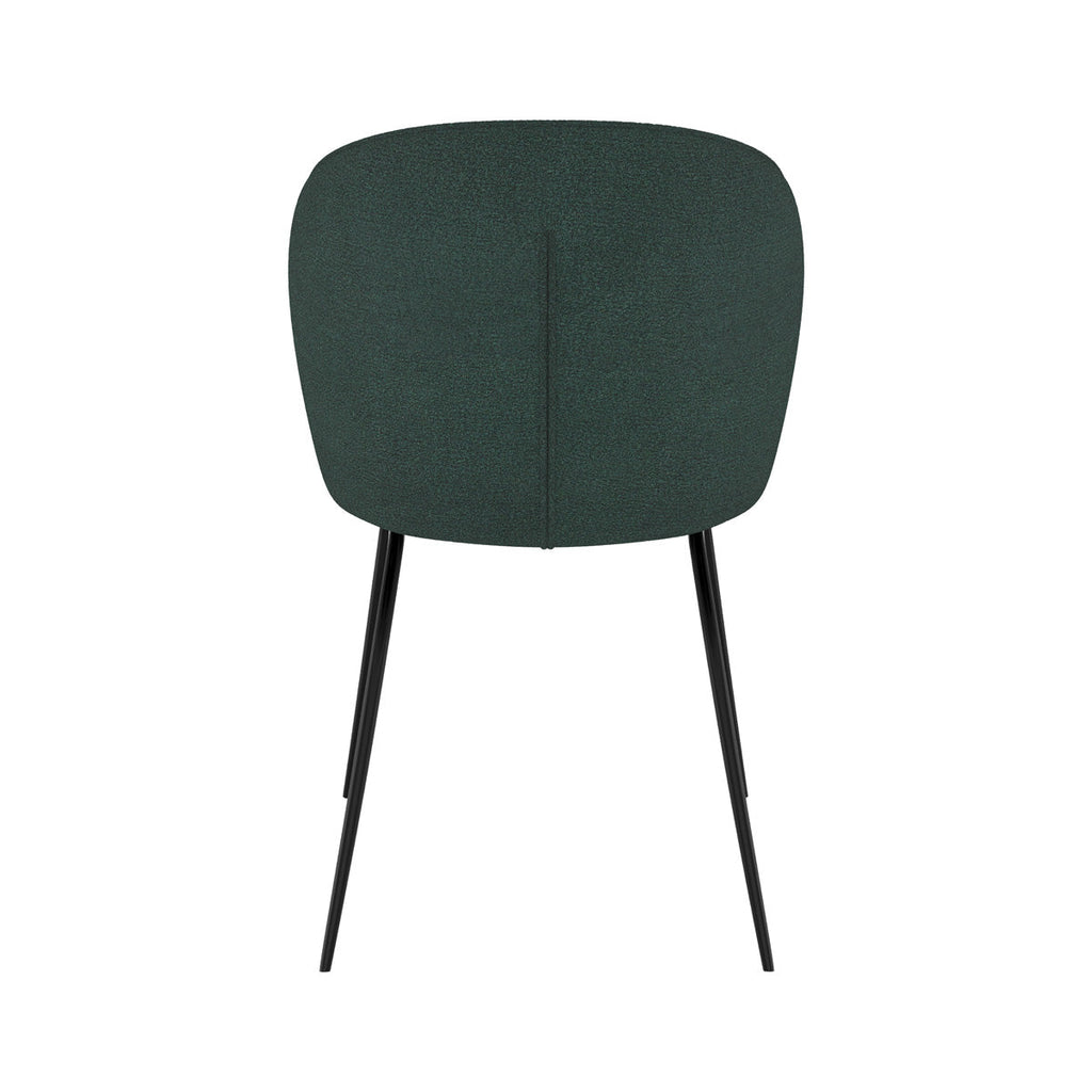 Groom - Lot De 2 Chaises Vertes En Tissu Bouclette Et Pieds En Métal