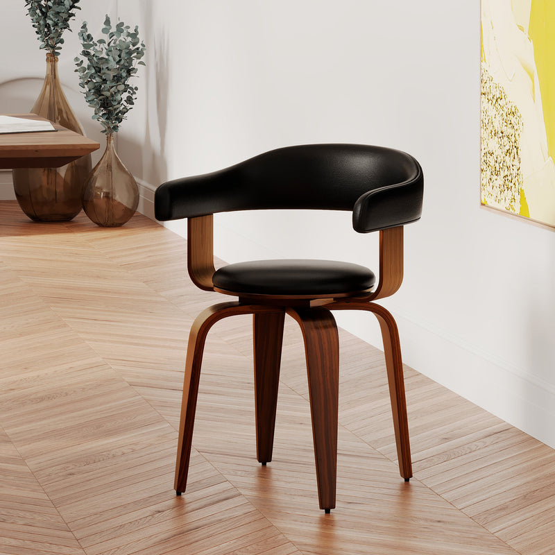 Chaise noire Harold avec accoudoirs